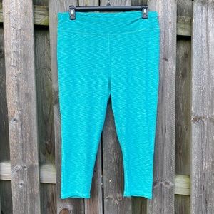 NWOT Woman Within High Waist Teal Cropped Performance Activewear Leggings